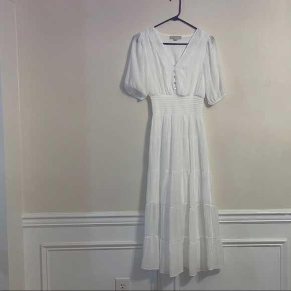 J Gee Dresses & Skirts - Chic White Maxi Dress with Button Details about 48 inch